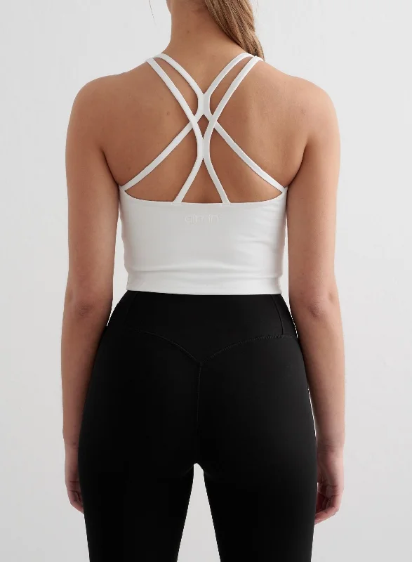 White Sculpting Strappy Bralette Vintage Women's 1970S 
