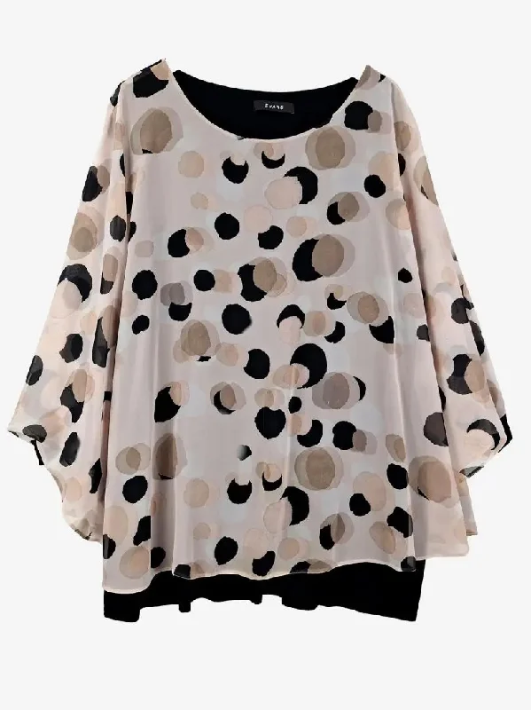 Evans Sheer Watercolour Spot Top Size 28 Sharp Women's Italian