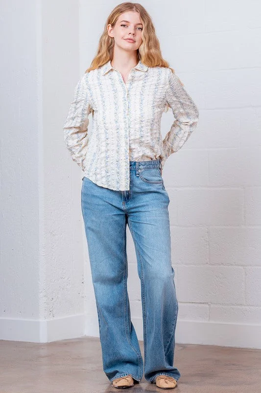 Feeling It Textured Floral Top Stylish Women's Neon