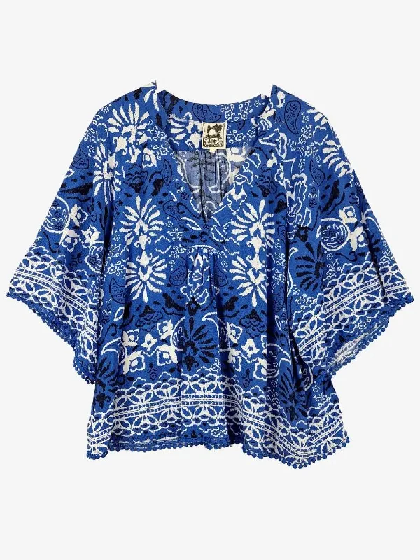 Jaase Flowy Mediterranean V Neck Blouse Size XL Artistic Women's Avant - 