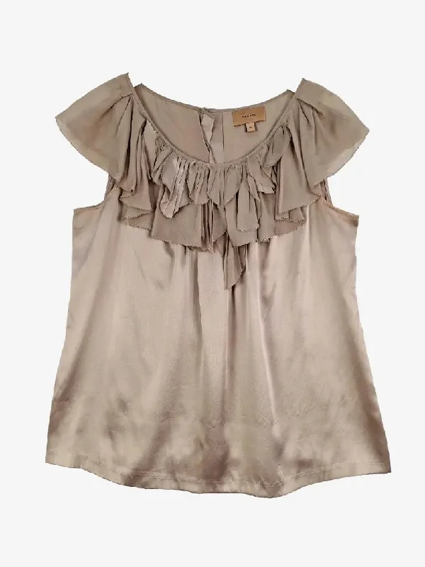 Kachel Layered Silk Ruffle Top Size 10 Feminine Women's Soft 