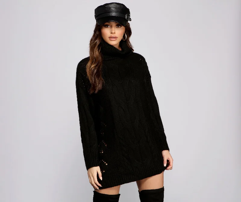 Loving Knit Oversized Cable Knit Tunic performance