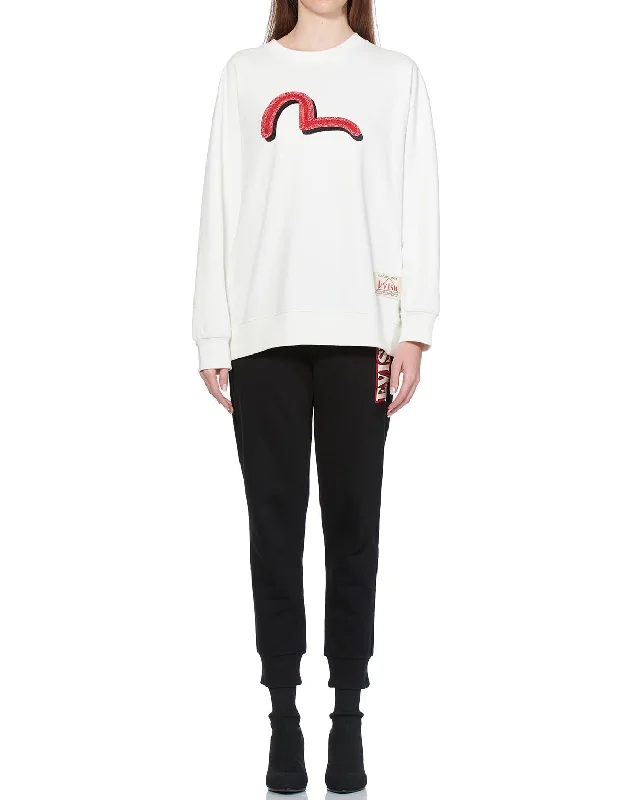 Allover Daruma, Ebisu and Tiger Daicock Printed Sweatpants Cozy Women's Sherpa - lined