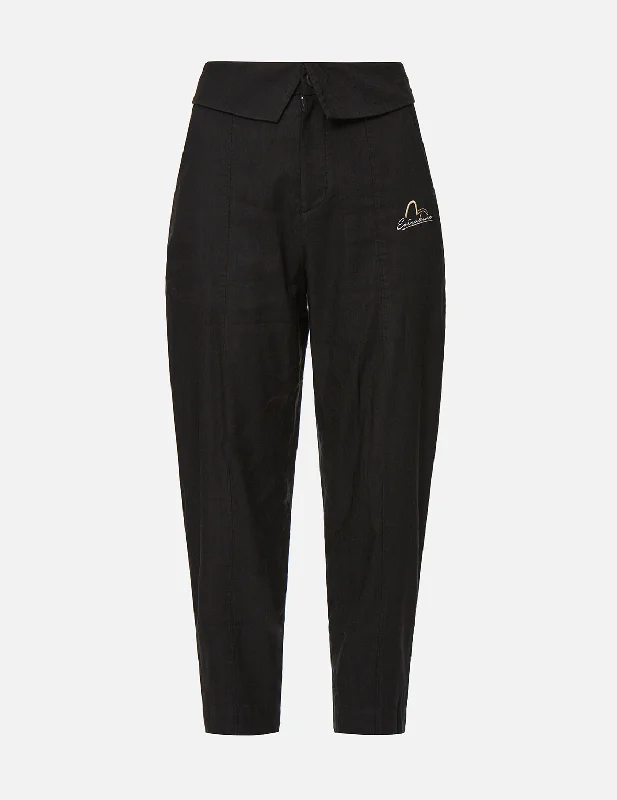 Logo Embroidery Tapered Pants Trendy Women's Oversized