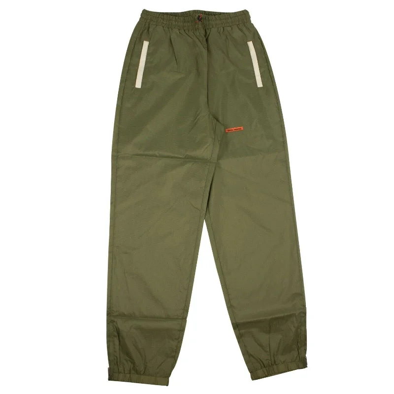 Military Green Nylon Pants Sleek Women's 