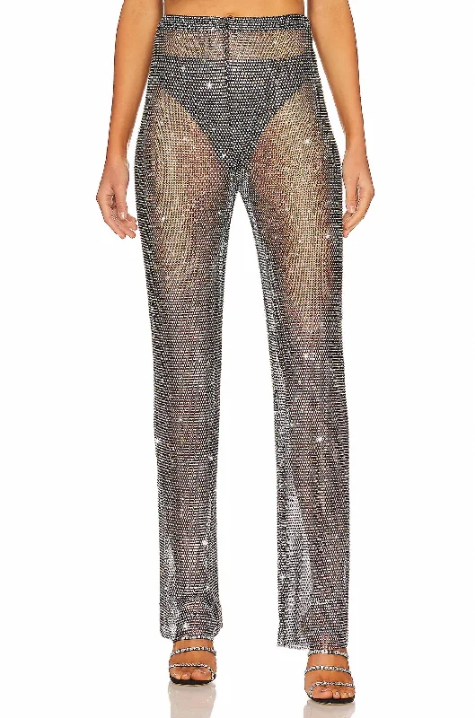 Rhinestone Pant In Black Stylish Women's Neon