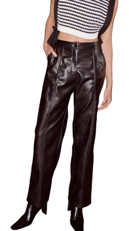 Women's Anders Faux Leather Pant In Blk Modern Women's Tech