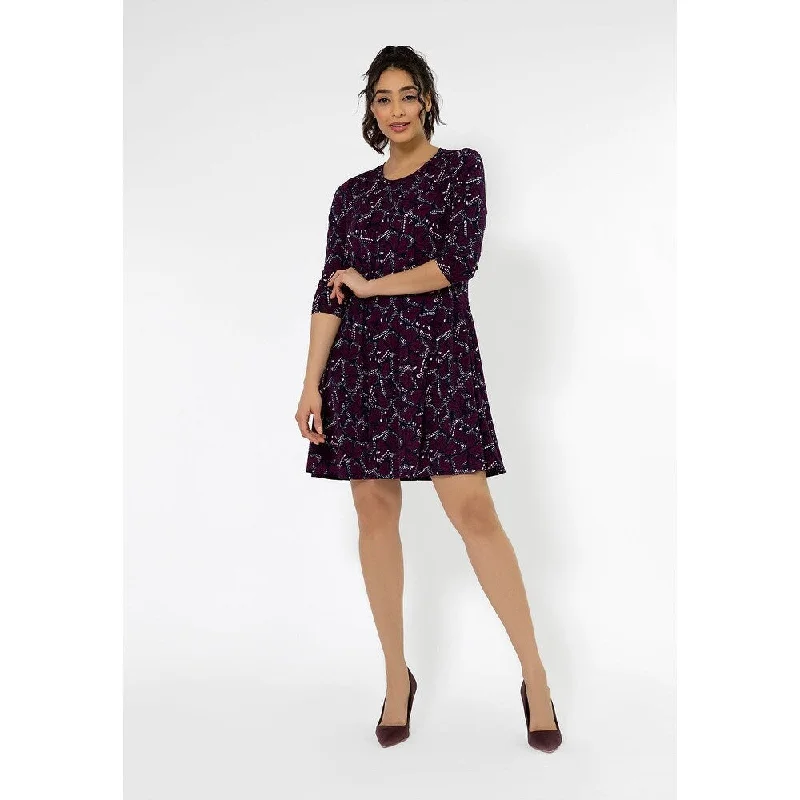 Leota Women's 3/4 Sleeve Melanie 3/4 Sleeve Dress Purple