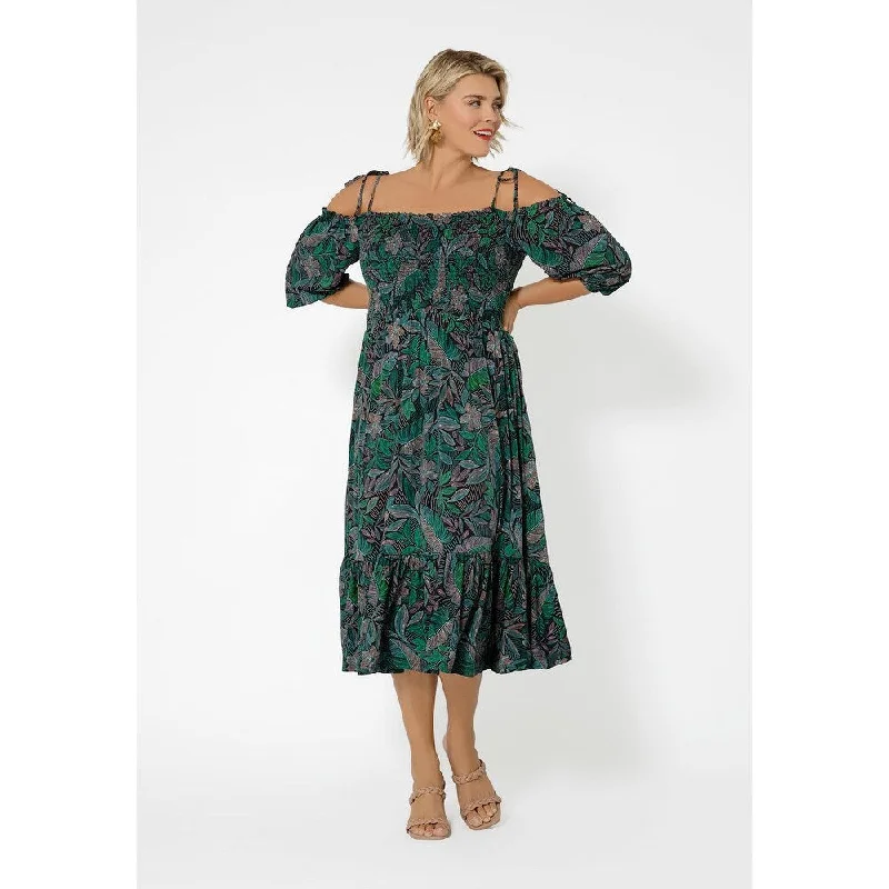 Leota Women's Kelly Ruffle Hem Dress Green