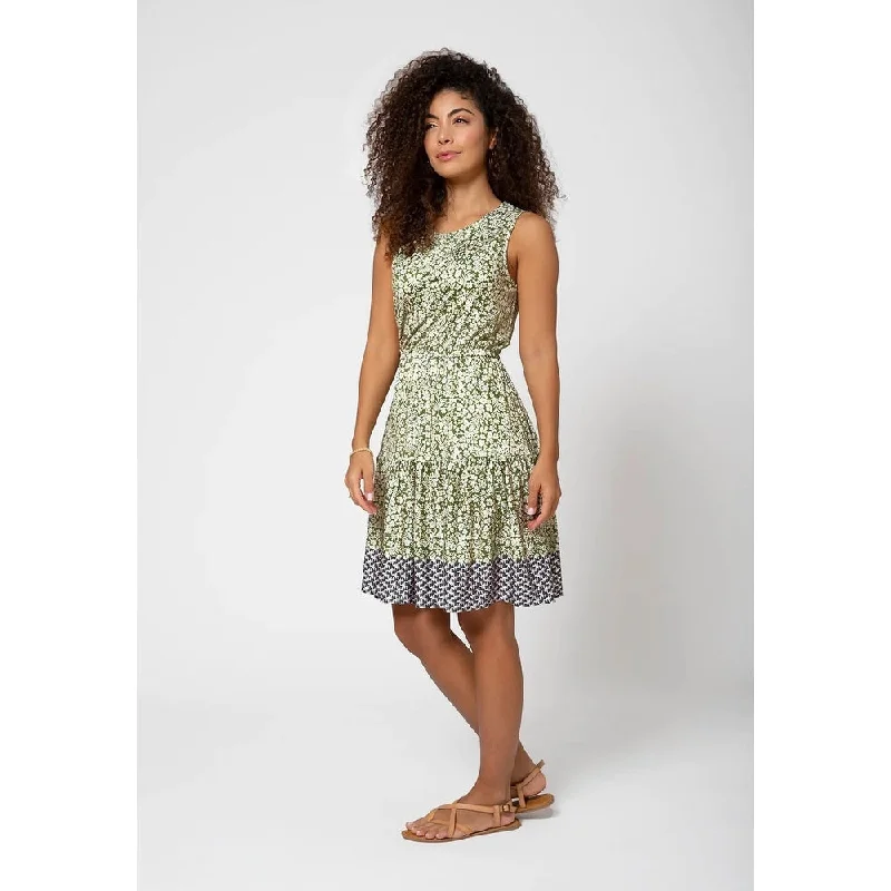 Leota Women's Kristen Floral Border Print Dress Green