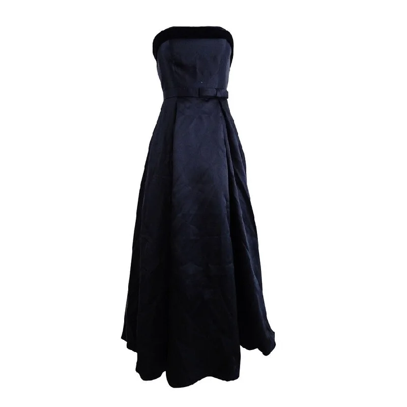 Xscape Women's Strapless Velvet-Trim Ball Gown