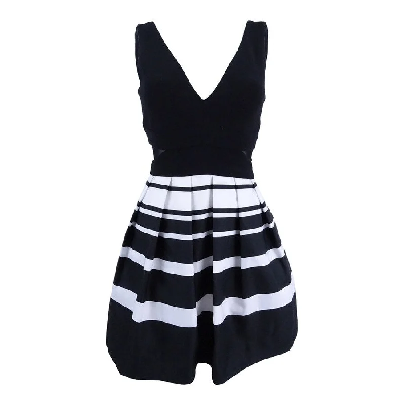 Xscape Women's Striped Fit & Flare Dress