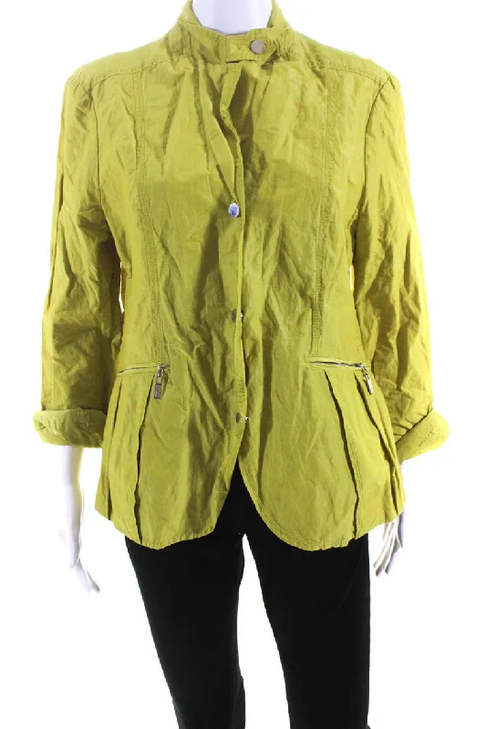 Armani Collezioni Womens Lime Green Waterproof Long Sleeve Jacket