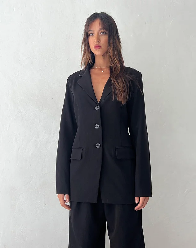 Malana Slim Fit Blazer in Tailoring Black