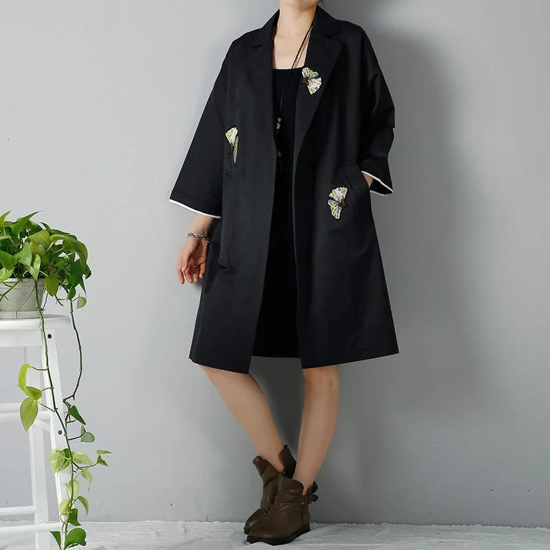 Plus size coats woman oversize cardigans in black