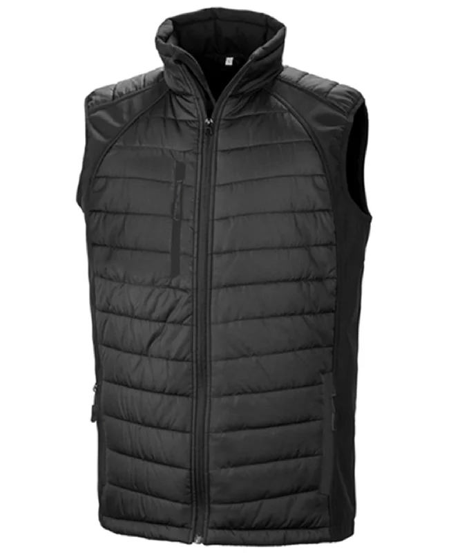 Black/Black - compass padded softshell gilet Disco