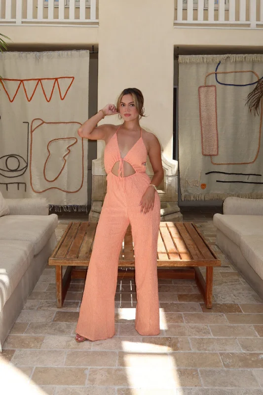 Augustine Apricot Halter Jumpsuit Dynamic Women's High - energy