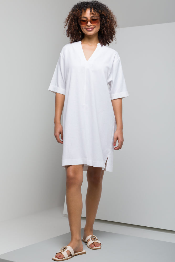 Collar Linen Dress White Scandinavian