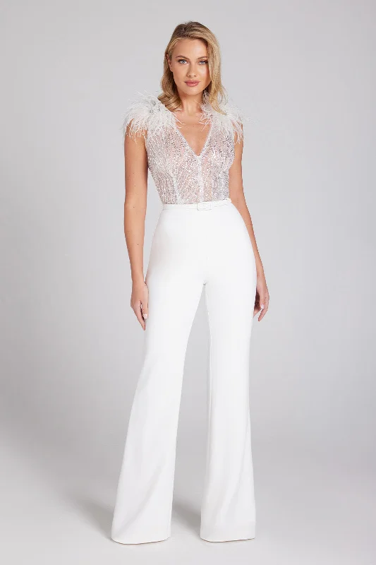 Elissa White Jumpsuit Athletic Women's High - 