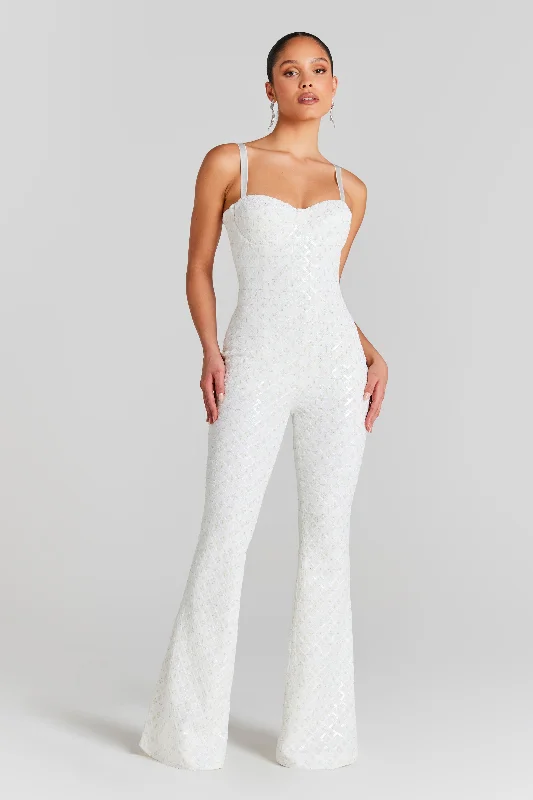 Hailey White Jumpsuit Disco