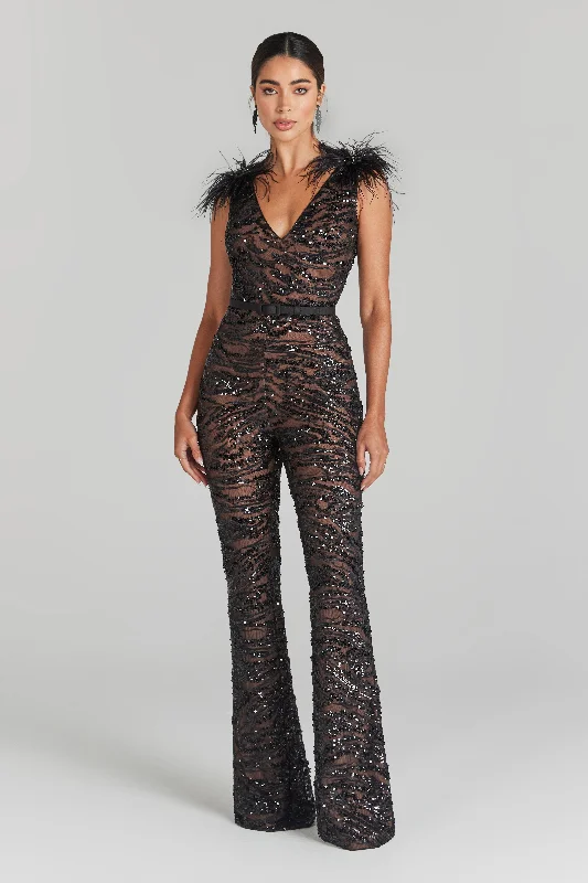 Jenna Black Jumpsuit Monochromatic All - in - one