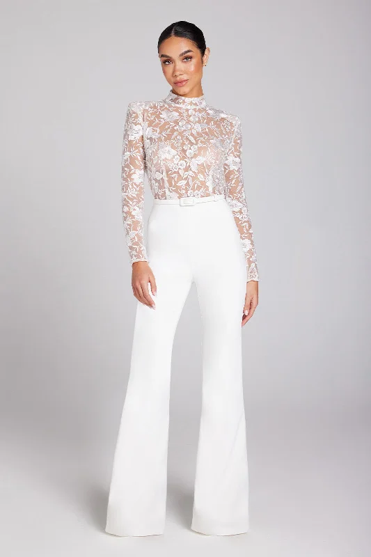 Joanna White Jumpsuit Sophisticated Women's Tailored