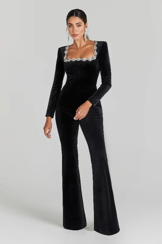 Kimberly Black Jumpsuit Earthy Women's Hemp - based