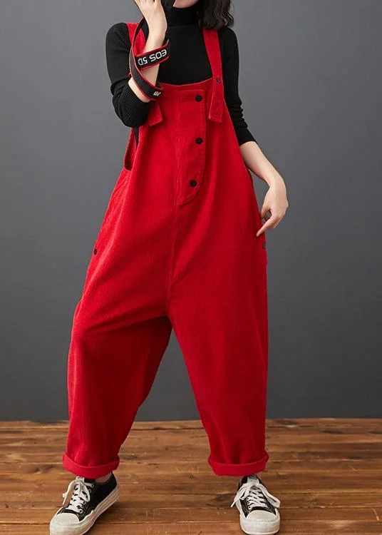 Loose Red Pants Stylish Spring Jumpsuit Pants Work Outfits Women Trousers Hip Women's Urban Loose Red Pants Stylish Spring Jumpsuit Pants Work Outfits Women Trousers Hip Women's Urban