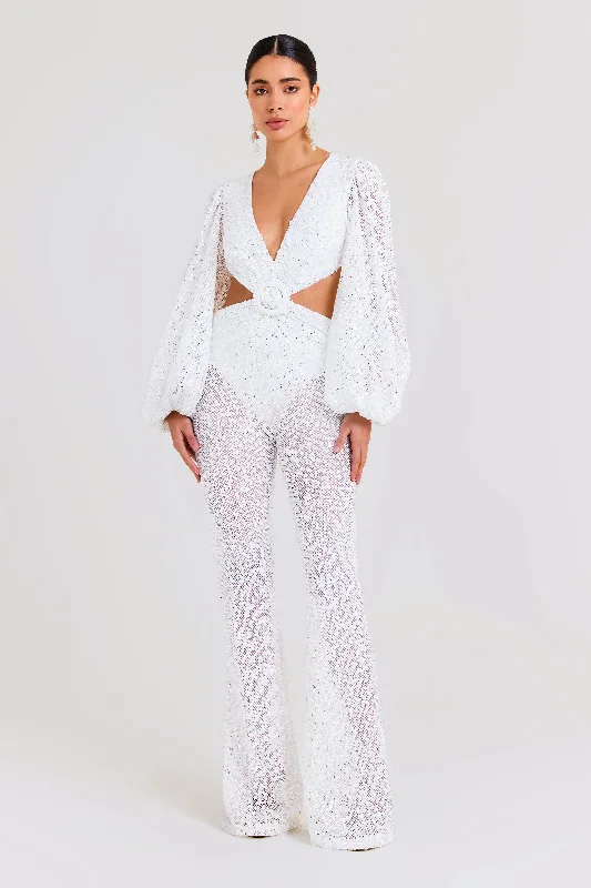 Madison White Jumpsuit Business