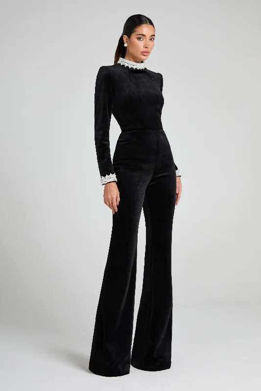 Meghan Black Jumpsuit Monochromatic Office Style