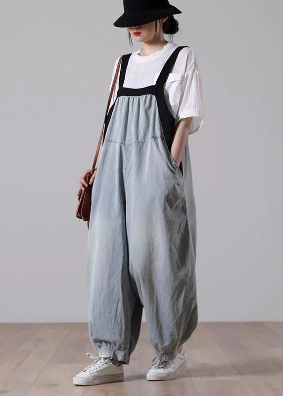 New Women Loose Light Blue denim Jumpsuit European