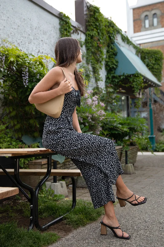 PRINTED SLEEVELESS JUMPSUIT Sleek Women's Metallic