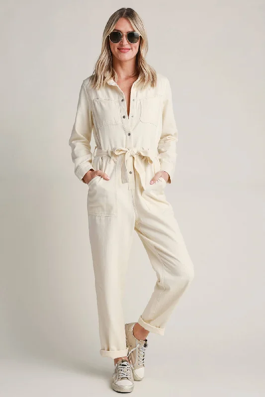 Skies Are Blue Long Sleeve Utility Jumpsuit Scandinavian