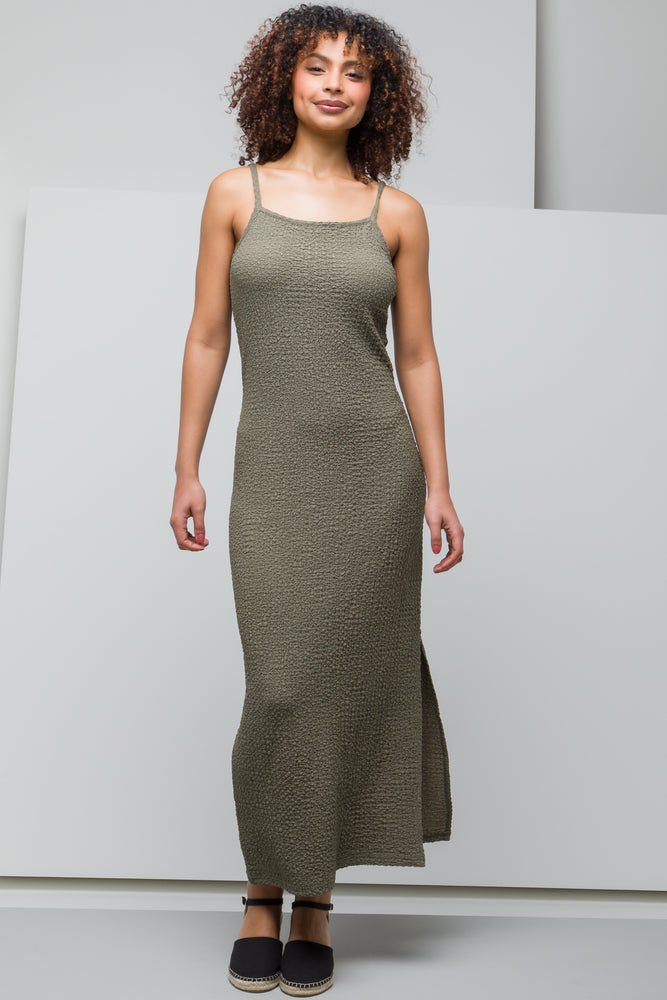 Strappy Column Dress Green British Gentlewoman Style