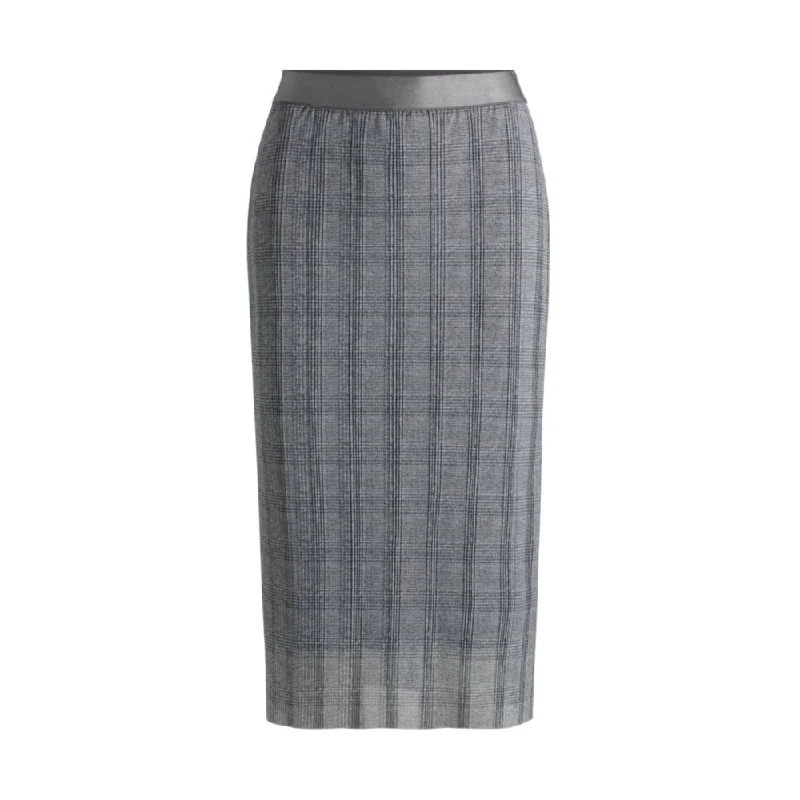 Stretch-tulle slim-fit skirt with seasonal print Monochromatic Office Style
