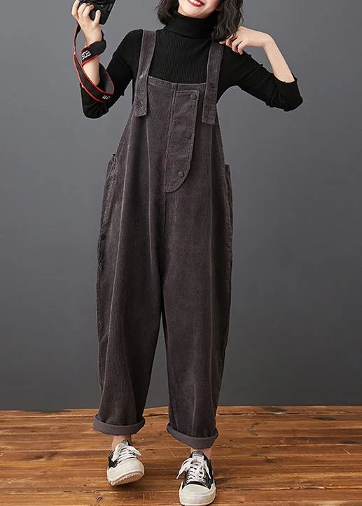 Style Spring Women Pants Plus Size Gray Jumpsuit Pants Cozy Women's Sherpa - lined