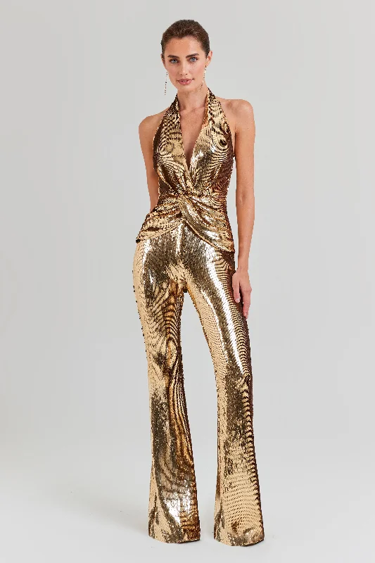 Tianna Gold Jumpsuit Streetwear Style for 