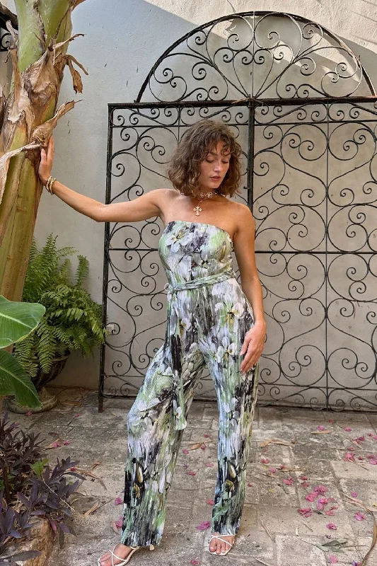 Verbena Plisse Strapless Jumpsuit Youthful Women's Anime - inspired