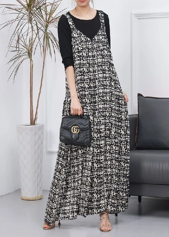 White Plaid Silk Two Pieces Set Wide Leg Jumpsuit And T Shirt Spring performance
