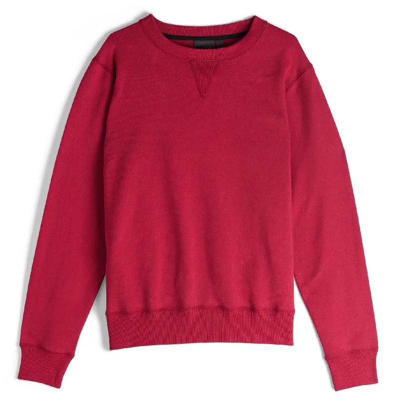 Crewneck - Heavyweight Terry - Red Sustainable Organic