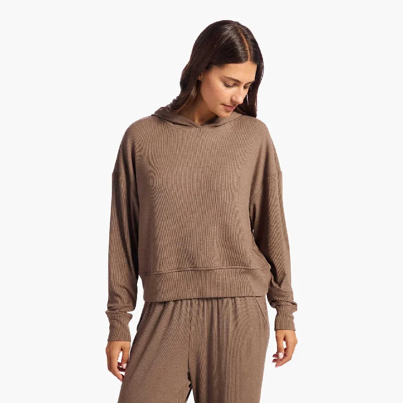 Slinky Rib Hoodie | Mocha Trendy Women's 