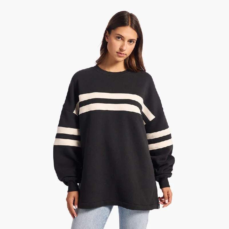 Varsity Crewneck | Black Dynamic Women's Moto